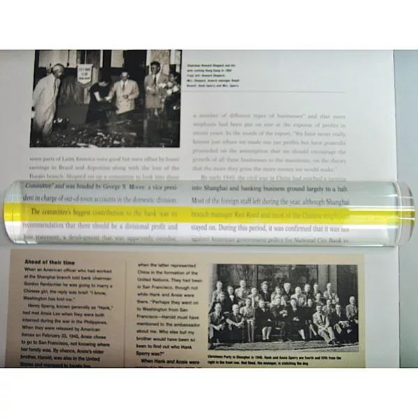 2X 1.5" x 6" Bar Magnifier, Clear w/ Yellow Highlight Line